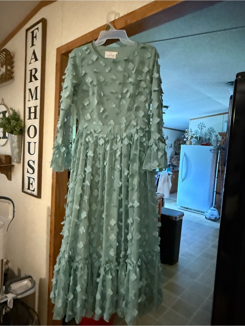 Mint Green Textured Maxi Dress